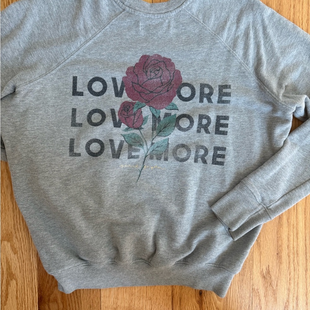 Spiritual Gangster Love More Gray Crewneck Sweatshirt XS - Picture 3 of 5